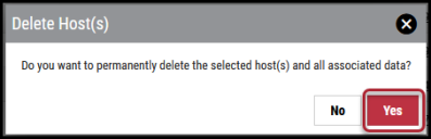 Deleting a Host - Delete Hosts Window